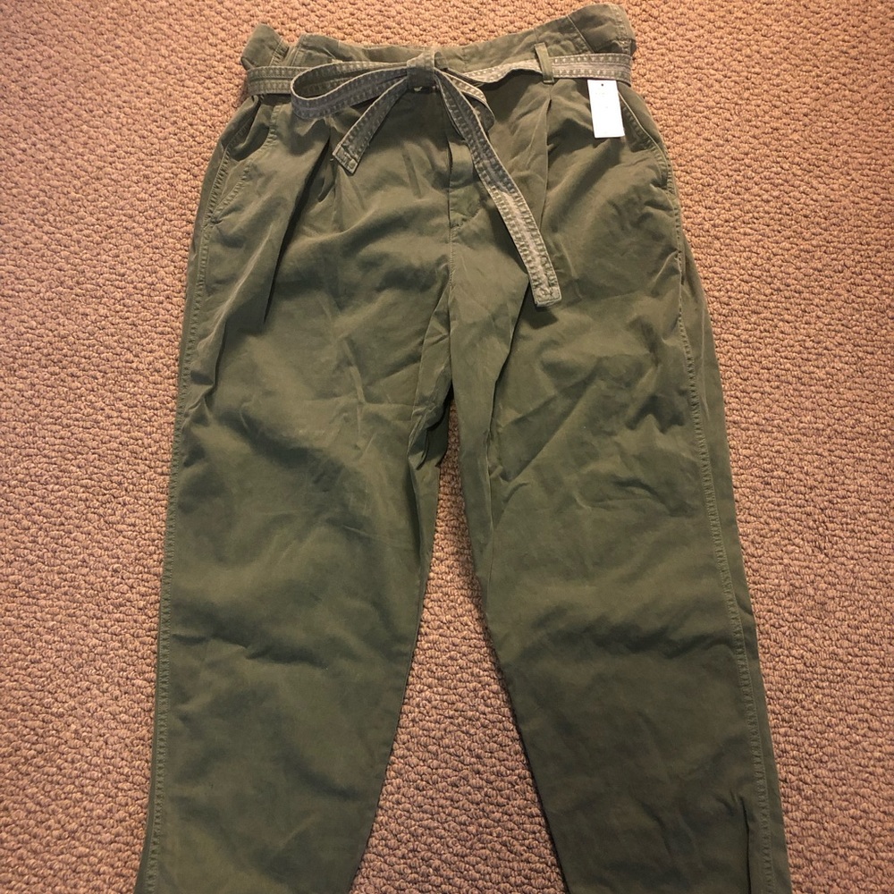 Gap Olive Green Paperbag Waist Pants